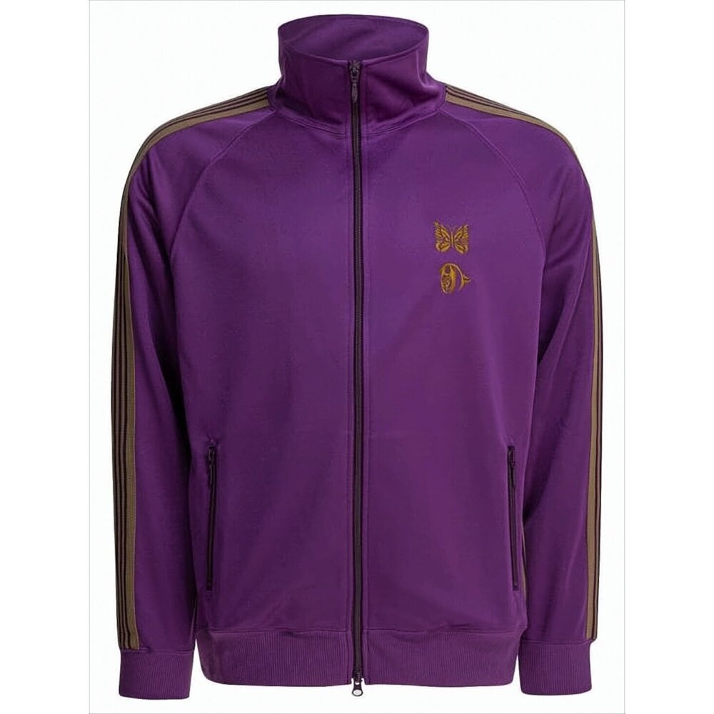 NEEDLES Purple Activewear Jacket with Contrasting Stripe Details